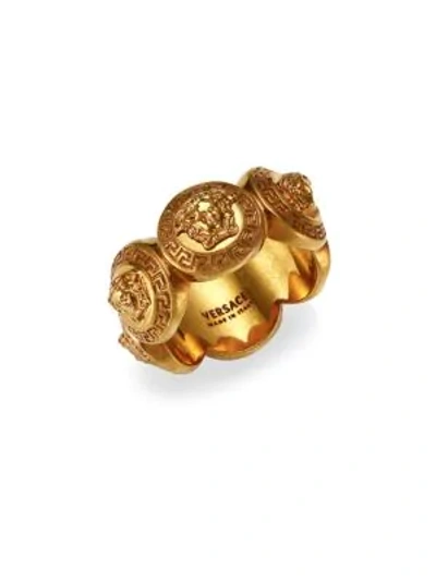 Versace Gold Tribute Medusa Ring In Silver