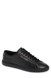 Saint Laurent Andy Black Leather Sneakers In Black