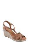 Andre Assous Madina Espadrille Wedge Sandal In Cognac Suede