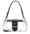 Prada Sidonie Mini Two-tone Leather Shoulder Bag In White