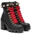 GUCCI TRIP LEATHER ANKLE BOOTS,P00365222