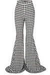 BALMAIN HOUNDSTOOTH COTTON-BLEND TWEED FLARED PANTS