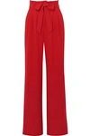 ALICE AND OLIVIA FARREL BELTED CREPE WIDE-LEG trousers