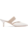 MALONE SOULIERS MAISIE 45 CORD-TRIMMED LEATHER MULES