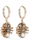 ALEXANDER MCQUEEN GOLD-TONE SWAROVSKI CRYSTAL AND FAUX PEARL EARRINGS