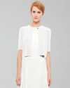 Akris Punto Short-sleeved Cropped Cardigan In Cream