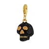TRUE ROCKS Black Enamel & 18 Carat Gold Plated Skull Charm