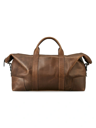 Shinola Men's Navigator Large Leather Carryall Duffel Bag In Medium Brown