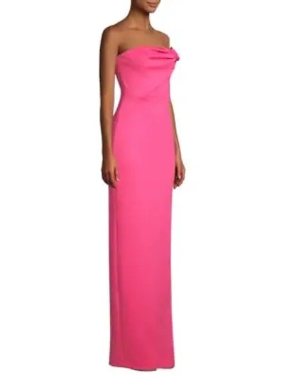 Black Halo Divina Strapless Column Gown In Iconic Pink