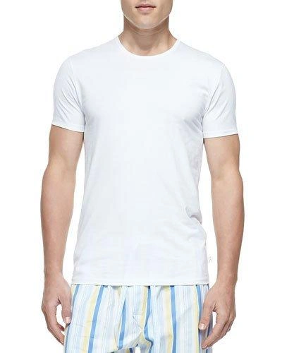 Derek Rose Jack Pima Cotton Stretch Crew Neck Undershirt, White