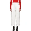 GIVENCHY WHITE COTTON GABARDINE BELTED TROUSERS
