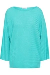 DUFFY DUFFY WOMAN RIBBED CASHMERE jumper TURQUOISE,3074457345619963824