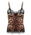 DOLCE & GABBANA LEOPARD-PRINT SILK-BLEND CAMISOLE,P00353752