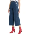 MSGM WIDE-LEG CROPPED JEANS,10794404