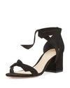 Alexandre Birman Clarita Suede 60mm City Sandals In Black