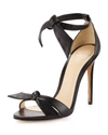 ALEXANDRE BIRMAN CLARITA LEATHER ANKLE-TIE 100MM HIGH-HEEL SANDALS, BLACK,PROD218040784