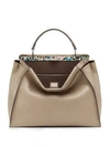 FENDI Peekaboo Large Tortoise-Accented Satchel