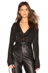 BELLA DAHL BELLA DAHL V NECK BUTTON FRONT TOP IN BLACK.,BLD-WS317