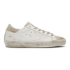 GOLDEN GOOSE GOLDEN GOOSE WHITE AND GREY PERFORATED SUPERSTAR SNEAKERS