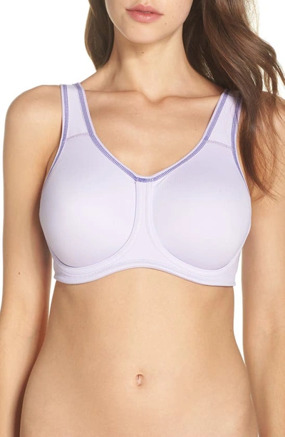 Wacoal Simone Seamless Underwire Sports Bra In Pastel Lilac / Midnight Blue