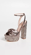 RACHEL ZOE Claudette Glitter Platform Sandals