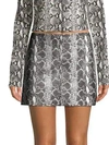 ALICE AND OLIVIA Elana Snakeskin Leather Mini Skirt