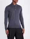 John Smedley Mens Charcoal Belper Knitted Polo Jumper In Charcoal (grey)