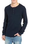 Frame Cotton Duofold Long Sleeve Cotton T-shirt In Navy