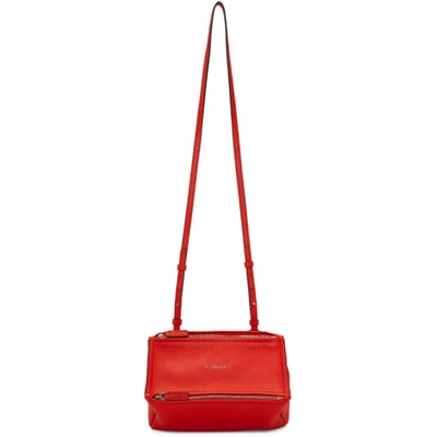 Givenchy Mini Pandora Sugar Leather Shoulder Bag In Red