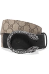 GUCCI Dionysus printed coated-canvas and suede belt