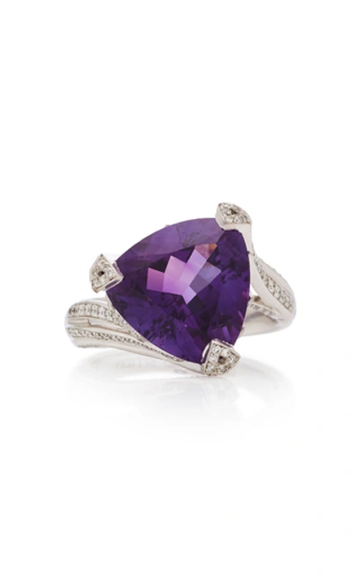 Akillis 18k Gold, Amethyst And Diamond Ring In Purple
