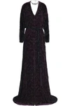 dressing gownRTO CAVALLI BELTED DEVORÉ-VELVET MAXI DRESS,3074457345619757910