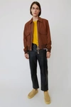 ACNE STUDIOS Short leather jacket Cognac brown