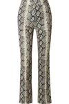 WE11 DONE SNAKE-PRINT STRETCH-JERSEY FLARED PANTS