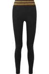 ALL ACCESS CENTER STAGE METALLIC STRIPED STRETCH LEGGINGS