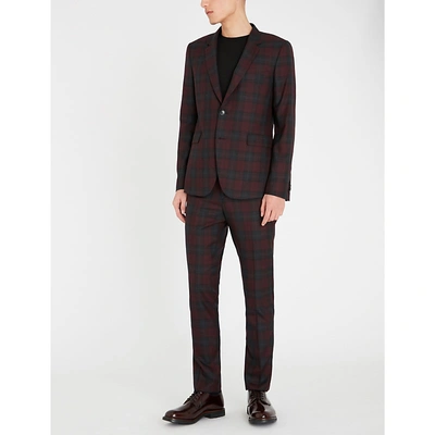 Paul Smith Checked Kensington-fit Wool Suit In Burg