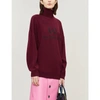 BALENCIAGA LOGO-EMBROIDERED WOOL AND CASHMERE-BLEND JUMPER