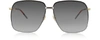 GUCCI DESIGNER SUNGLASSES GG0394S RECTANGULAR-FRAME METAL SUNGLASSES W/MINI INTERLOCKING G LOGO