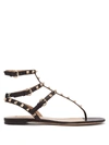 Valentino Garavani Rockstud Leather Sandals In Black