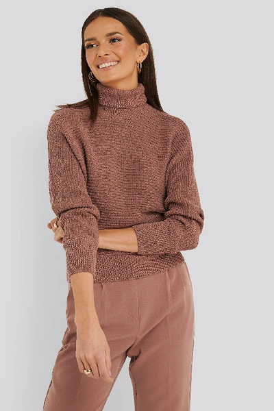 Na-kd Folded Knitted Sweater - Pink In Dusty Dark Pink