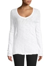 ATM ANTHONY THOMAS MELILLO WOMEN'S LONG-SLEEVE V-NECK SLUB TEE,400010310023