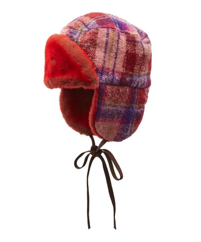 Albertus Swanepoel Marley Faux Fur Wool Trapper Hat In Red