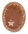 ANDREA FOHRMAN ROSE GOLD GUAVA AND RUTILATED QUARTZ DIAMOND STAR RING,5057865312644