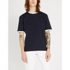 THOM BROWNE CONTRAST-PIPING COTTON T-SHIRT
