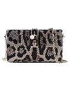 DOLCE & GABBANA Dolce & Gabbana Leopard Print Embellished Shoulder Bag,10795409