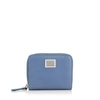 JIMMY CHOO MIROSE STONE BLUE GRAINY CALF LEATHER SMALL ZIP AROUND WALLET WITH JIMMY CHOO PLAQUE,MIROSEGFH
