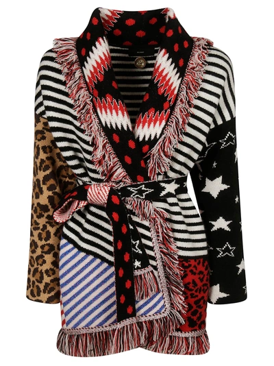 Alanui Crazy Stripes Knitted Cardigan In Multicolor