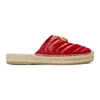 GUCCI RED CHARLOTTE SLIP-ON ESPADRILLES