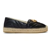 Gucci Logo-embellished Quilted Leather Espadrilles In Black