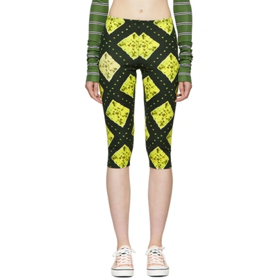 Marc Jacobs Cropped Printed Stretch-jersey Leggings In Green Multi